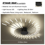 Modern Firework Led Chandeliers Lighting Lamp Home Decor Living Room Ceiling Lights Luminaria Bedroom Black Gold Spiral Lamparas