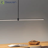 Modern Simplicity Long Linear LED Pendant Lights Strip Hanging Indoor Lamps for Office Table Kitchen  Home Decoration Chandelier