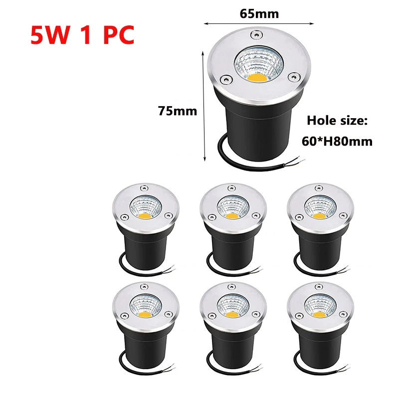 5W 10W 15W Led Garden Underground Lamps Outdoor IP67 Waterproof Buried Garden Path Spot Recessed Underground Light Warm White