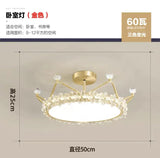 Crown Ceiling Lamp Star Light Children's Princess Room Crystal Flower Bedroom Light Light Luxury Lamp in the Living Room