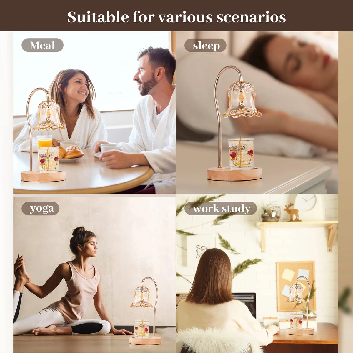 Table lamp decoration Candle Lamp Furnace Glass Aromatherapy Melting Wax Lamp Melting Candle Lamp Bedroom Atmosphere Table Lamp