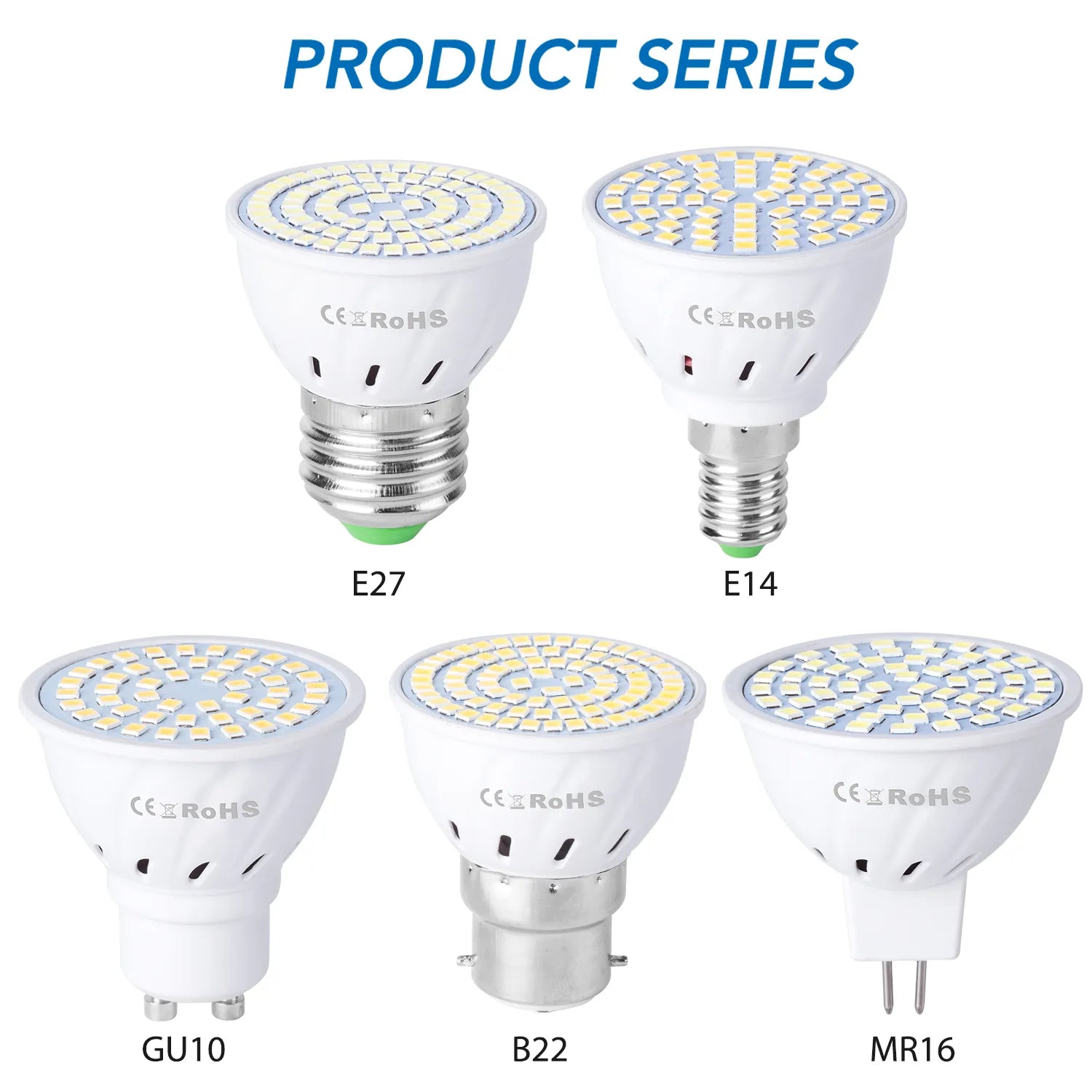 GU10 LED E27 Lamp E14 Spotlight Bulb 48 60 80leds Lampasas 220V GU 10 bombils' led MR16 gu5.3 Lampasas Spot light B22 5W 7W 9W
