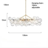 Minimalist Glass Pendant Light Modern Ball Chandelier for Living Dining Room Restaurant Home Decor Indoor Lighting Hanging Lamp