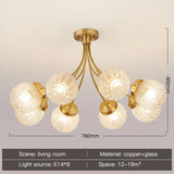 LED Chandelier For Living Room Children Bedroom Dining Room Kitchen Ceiling Lamp Modern Nordic Crystal Glass Ball Copper Lights