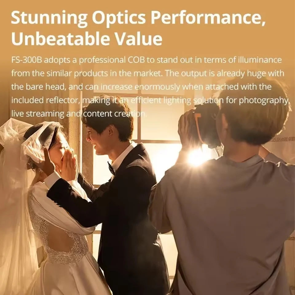 FS-300B 300W Bi-Color LED Video Light - 2700K-6500K Studio Spotlight