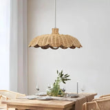 Japanese Wabi-Sabi Natural Rattan Chandelier - Hand-Woven Basket Pendant Light Fixture for Living Room, Hotel, Restaurant & Shop Mood Decor