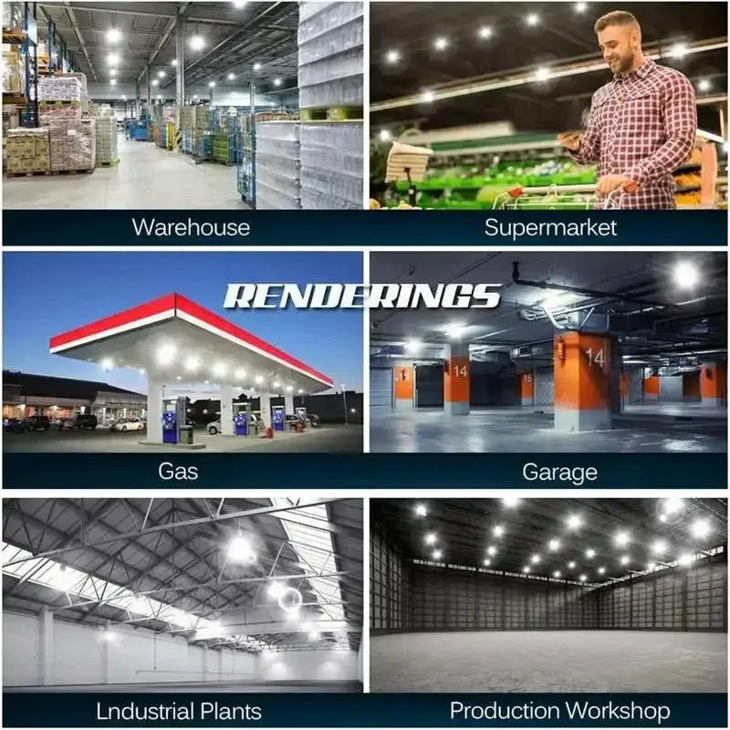 UFO LED High Bay Garage Light (200W/400W/600W) 180-265V - High Brightness Industrial Ceiling Lamp with AU Plug for Warehouse & Workshop