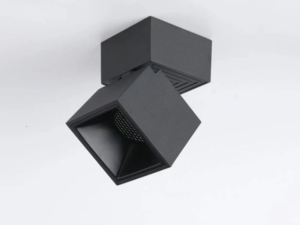 Folding Surface Mount LED Spotlight - No-Drill Anti-Glare Ceiling Downlight
