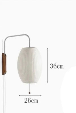 Nelson Wall lamp modern japanese wall lamp For Living Room Bedroom Home Bedside office Hotel Silk Cloth Lamp