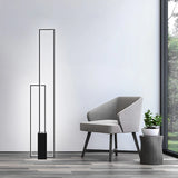 Modern Black Rectangle Led Floor Lamp Living Room Decors Led Standing Lights Loft Hotel Bedroom Bedside Dimmable Floor Lighting