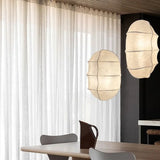 Japanese Wabi-Sabi White Silk Sailboat Pendant Light - E27 Textile Ceiling Chandelier Lamp Fixture for Living Room, Dining Room & Bedroom Decor