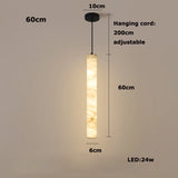 Elevate Your Dinning Room With Our Marble Cylinder Led Pendant Light Dimming Function White Linear Alabaster Gold Silver