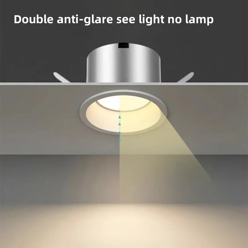 Narrow Frame Anti-Glare Downlight - Minimalist Recessed Spotlight (55/75/95mm)