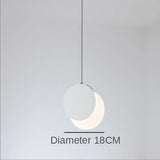 Modern LED Pendant Light Round Simple Restaurant Bar Moon Creative Hanging Fixture Bedroom Bedside Nordic Decor Art Small Lamp