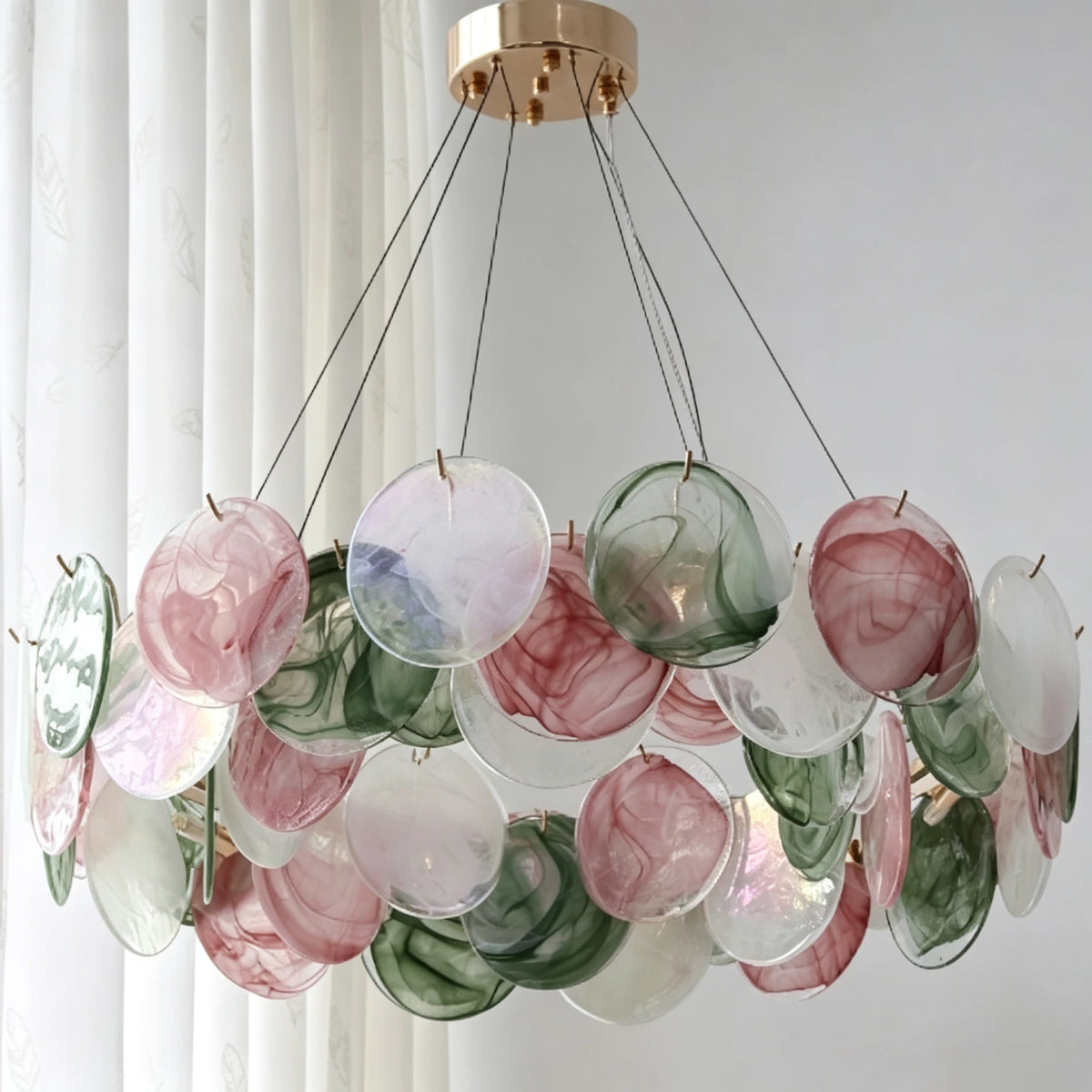 Italian Murano Glass Pendant Chandelier Light (E14 Bulb Base) - Luxury Modern Ceiling Lamp Fixture for Living Room, Dining Room, Bedroom & Restaurant Decor