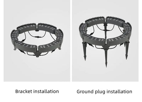 1pcs 12W IP65 Waterproof Ring Column Light Outdoor Garden Landscape LED Holding Tree Lamp Plug-in Ground Spotlight