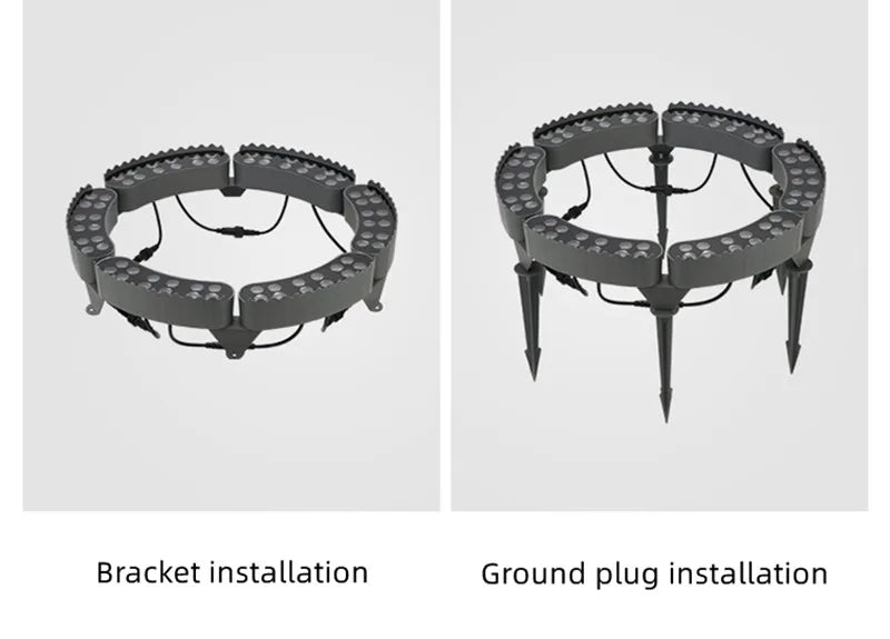 1pcs 12W IP65 Waterproof Ring Column Light Outdoor Garden Landscape LED Holding Tree Lamp Plug-in Ground Spotlight