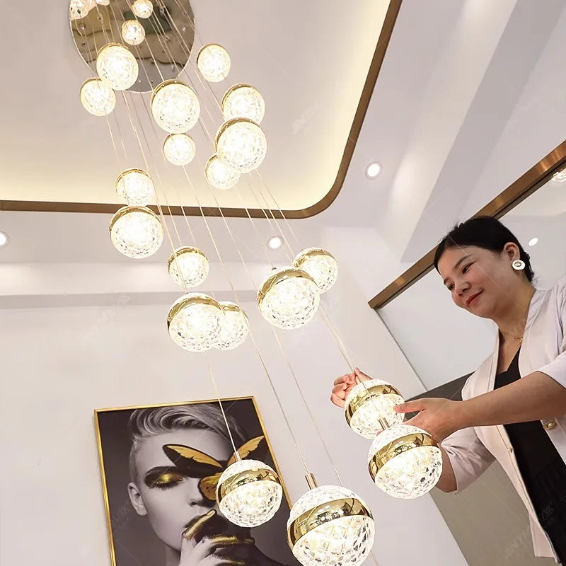 Nordic home decoration, stair chandelier, living room and dining room Pendant lights, ceiling light, indoor lighting