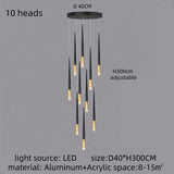 Modern Luxury Chandelier Nordic Ceiling Light Living Room Duplex Attic Long Pendant Light Villa Staircase LED Hanging Lamps