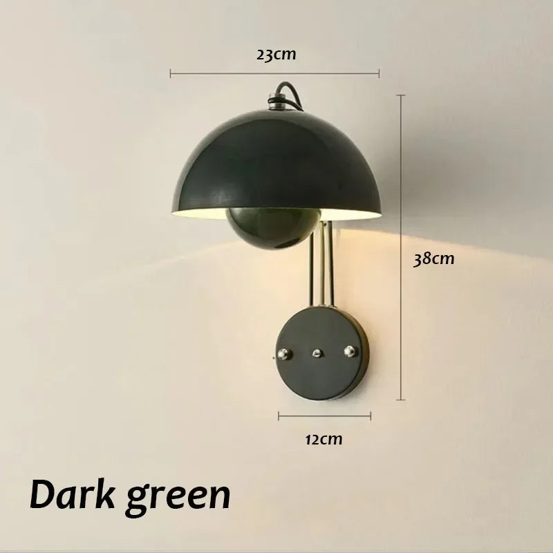 E27 Nordic Wall Lamp LED Torch Bedside Lamps Indoor Lighting Fixture Mushroom Sconces Creative Macaron Switch for Living Room