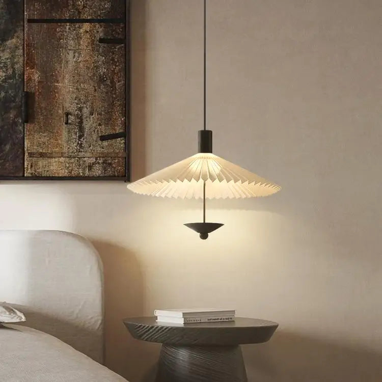 Wabi-Sabi Fabric Hanging Chandelier Light - Simple Cloth Ceiling Pendant Lamp Fixture for Bedroom, Dining Room & Living Area