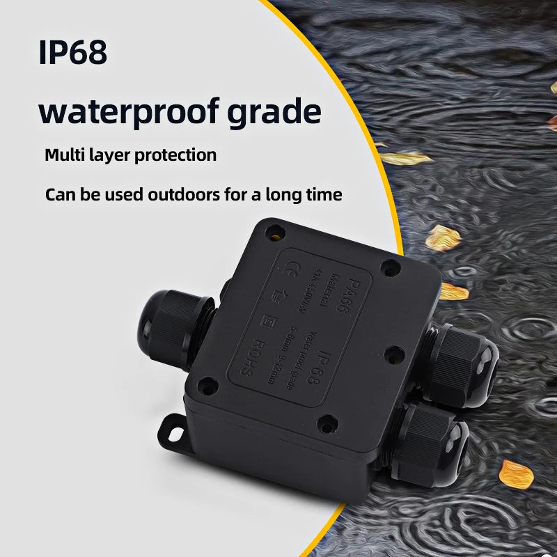 IP68 Waterproof Submersible Junction Box - Weatherproof Outdoor Cable Connector & Electrical Box for Underwater & Garden Use