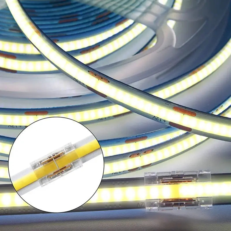 COB LED Wire Connector 5 8 10mm Connection Solderless Mini Buckle FCOB RGB CCT LED Strip Lights 2 3 4 Pin No Dark Area Connector