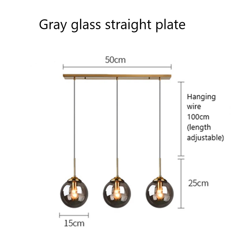 Nordic Modern Glass Pendant Lights LED Hanging Lamp for Kitchen Dining Room Bedroom Nordic Pendant Lamps Home Lighting Fixtures