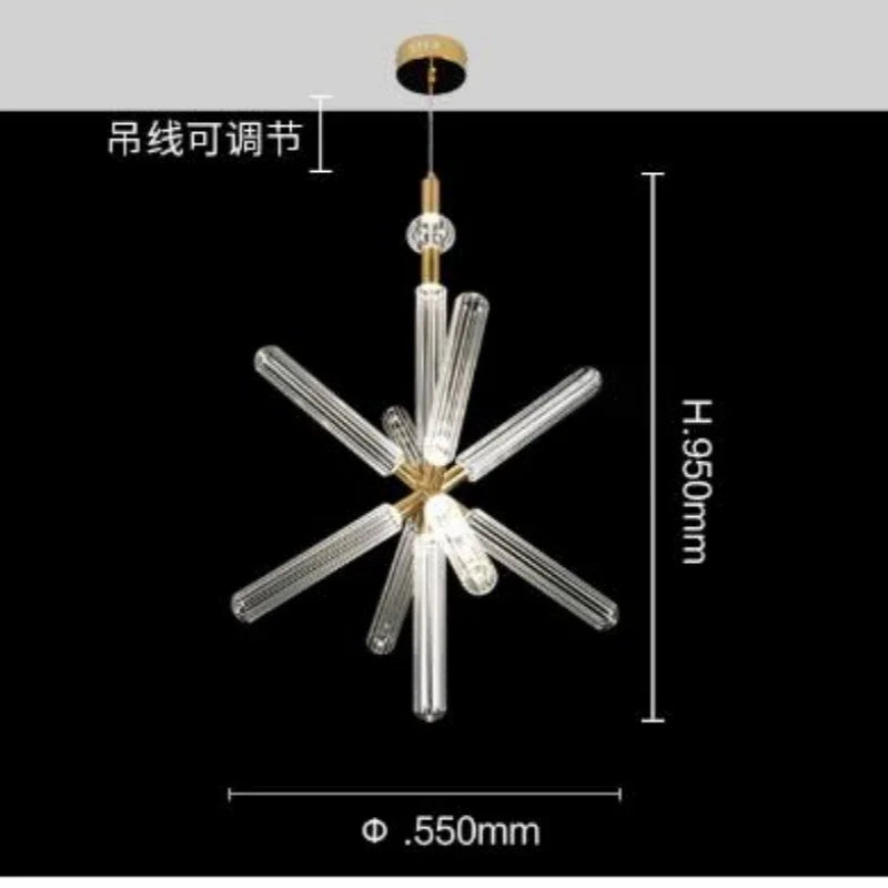 Nordic Luxury Art Glass Chandelier Creative Bar Villa Hotel Clubhouse Restaurant High End Pendant Lamp Home Decor Lighting
