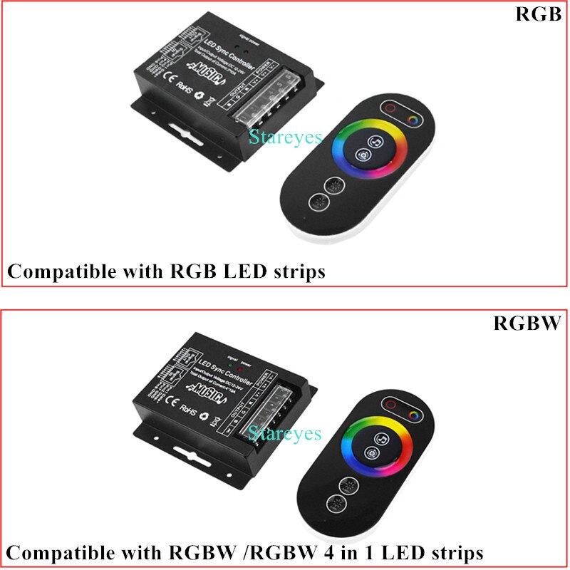 Remote Controller Touch Screen Remote Control Single color Dimmer CCT RGB RGBW RGBCCT LED strip Music Activated receiver
