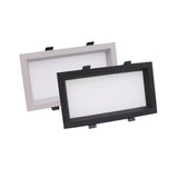 12W LED Indoor Panel Light Hotel Aisle Aluminum Recessed Lighting Grille Ceiling Lamp Fixture Living Room Black/White Finish