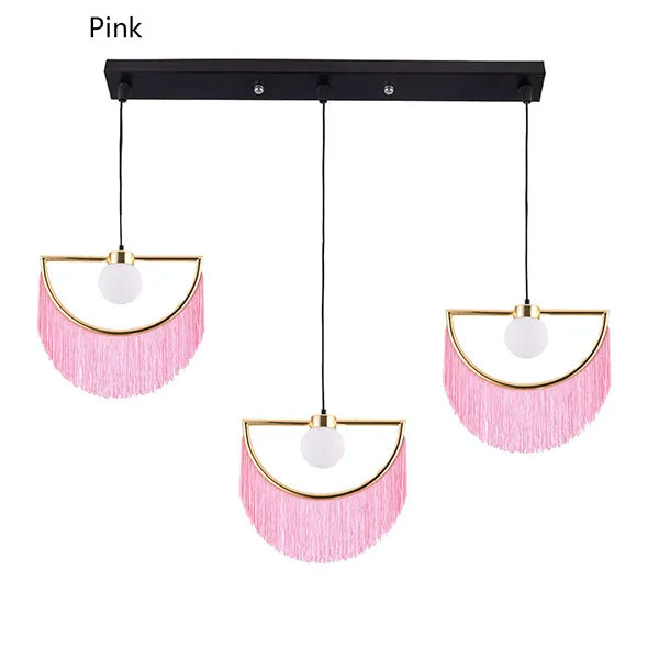 Nordic Tassel Glass Ball Chandelier Simple and Creative Suspension Lamp Girl Bedroom Bedside Bar Restaurant ETC LED Decors Lights