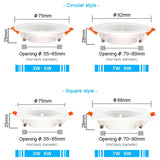 20pcs Led Downlight 5W 7W 9W 12W 110V/220V Ceiling Lamp Recessed Down Light Round/Square Leds Panel Light Spotlight