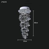 Modern Luxury Spiral Crystal Ceiling Fixture Long Cascading Crystal Design for Duplex Stairwell High Ceiling Home Lighting