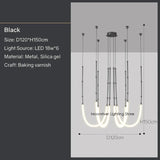 Modern Art Bar Counter Chandelier Restaurant LED Hanging Lamp Simple Line Home Decor Pendant Light Lobby Pendant Light Lamparas