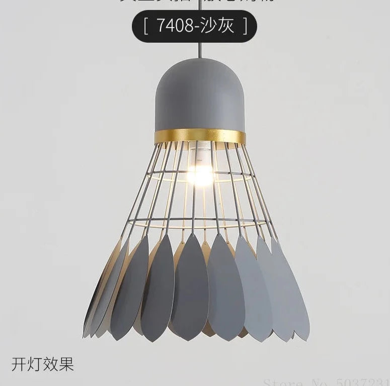 Simple Nordic Badminton Chandelier Lights Japanese Macaron Restaurant Hanging Lighting Fixture Sports Bedside Decors Pendant Lamp