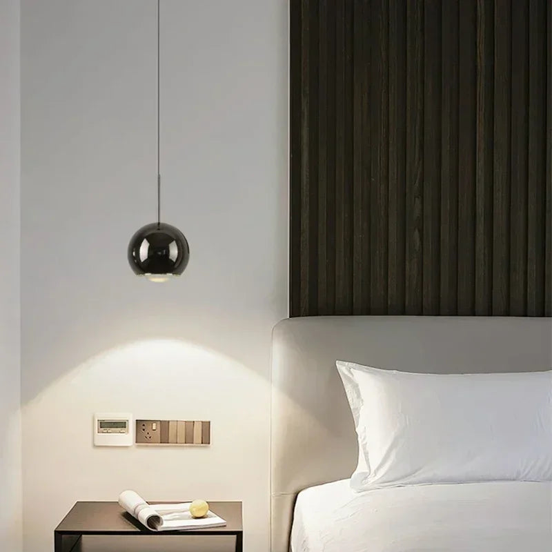 Modern Adjustable Angle LED Round Pendant Light - Stretchable Minimalist Chandelier Lamp for Bedroom Bedside, Dining & Home Decor