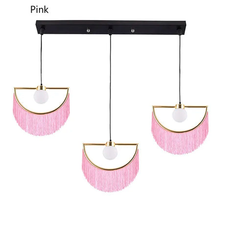 Nordic chandelier ins style tassel Glass ball chandelier minimalist hotel bedroom bedside lamp girl lamp restaurant drop light