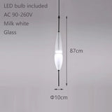 2026 Modern Simple Lake Blue Gradient Glass Pendant Lamp Designer Model Room Bedroom Restaurant Bar LED Chandelier Home Decor Li