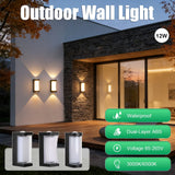Waterproof LED Crescent Wall Lamp - 12W Outdoor Garden Square Sconce