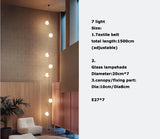 2026 Art Deco Dimmalbe Led Chandelier Lighting Orange Black Textile Glass Bubble Suspension Luminaire Lampen For Living Room