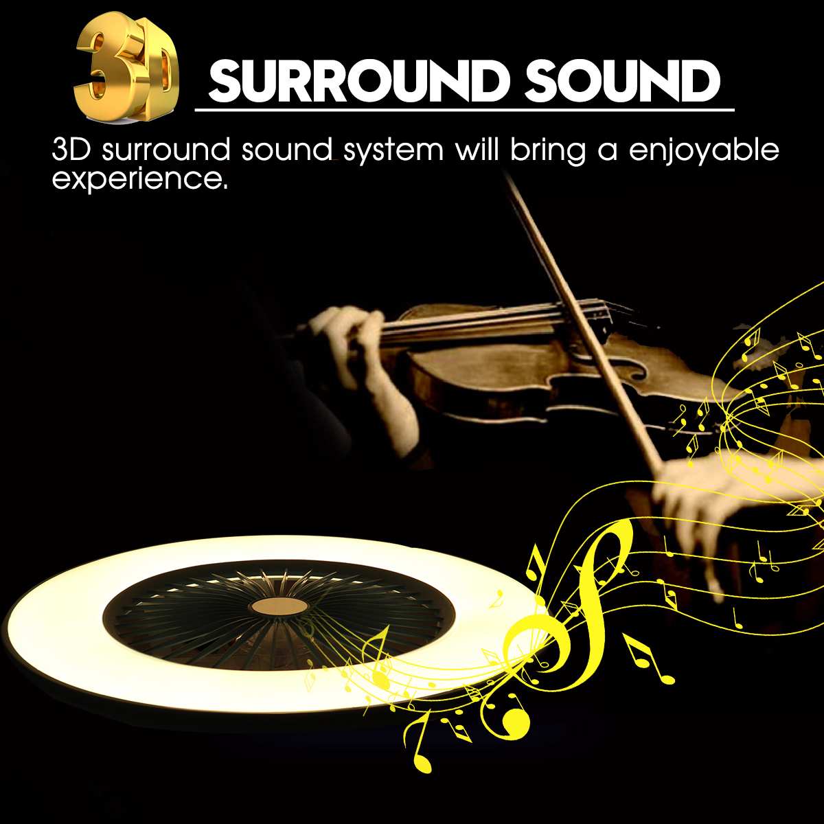 Ceiling Fan With Led Light Remote Control Smart Bluetooth Music Speaker Chandelier Fan Lamp Silent Bedroomm