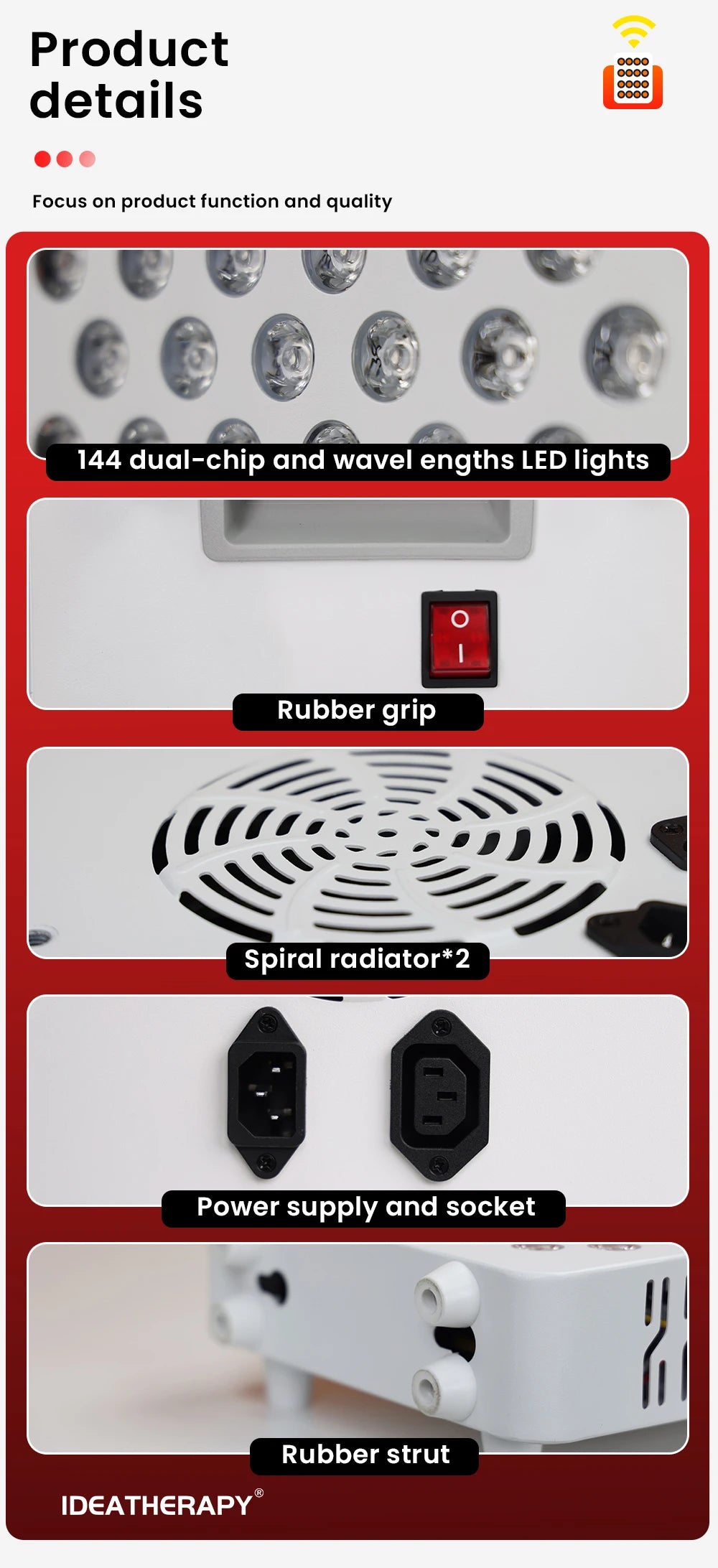 Red Light Therapy RLPRO200MAX Physical Therapy Full Body 480,590,630,660, 670, 810, 830, 850,1060 Red Light Therapy Panel