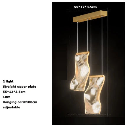 Luxury Hanging Acrylic Chandeliers for Bedroom Living Dining Room Office Hall Iron Paper Hanging Lamps Nordic Branch Chandeliers