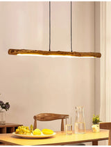 Japanese Style LED Wooden Chandelier Minimalist Nordic Natural Loft Dining Room Bedroom Home Decoration Pendant Light
