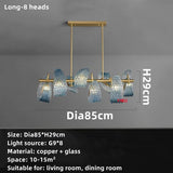 Postmodern Blue Glass LED Pendant Light Chandelier Hallway Bar Bedroom Living Room Restaurant Luxury Home Decor Lighting Fixture