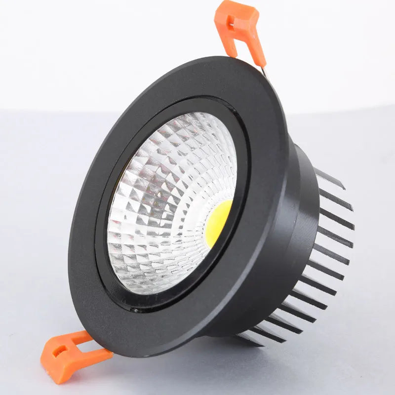 Bright Recessed LED Dimmable Round Downlight COB 3w 5W 9W 12W 18W LED Spot light decoration Ceiling Lamp AC 110V 220V black body