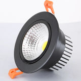 Bright Recessed LED Dimmable Round Downlight COB 3w 5W 9W 12W 18W LED Spot light decoration Ceiling Lamp AC 110V 220V black body