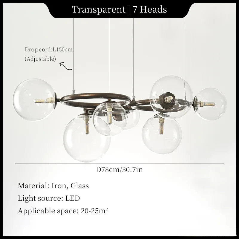 Postmodern Nordic Designer Creative Pendant Lights Art Living Room Bedroom Restaurant Magic Beans Multi-color Glass Chandelier