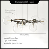 Postmodern Nordic Designer Creative Pendant Lights Art Living Room Bedroom Restaurant Magic Beans Multi-color Glass Chandelier